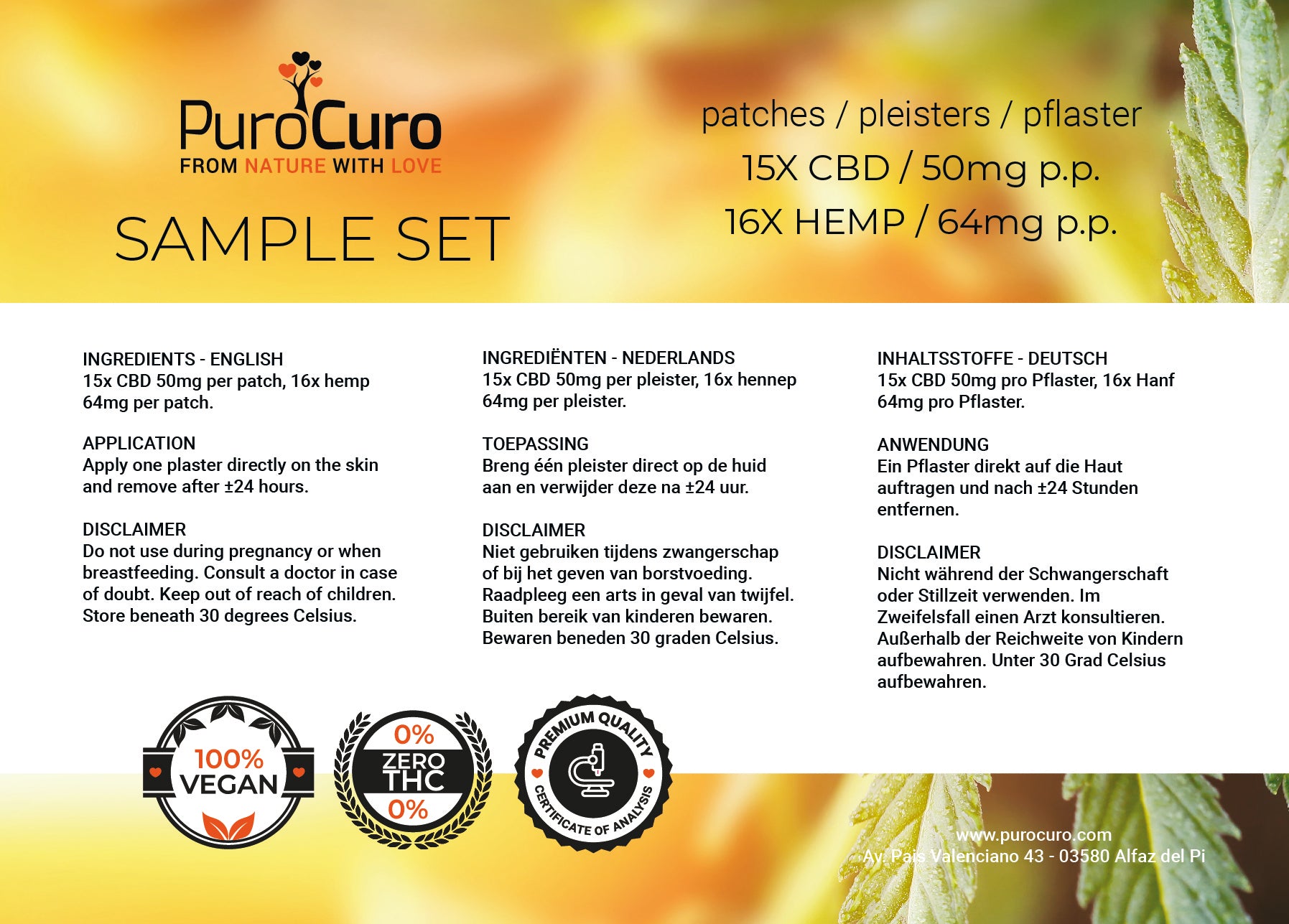 PuroCuro - PROBEER SET: 16x hemp + 15x CBD pleisters